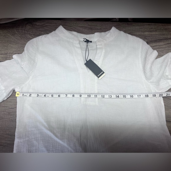 Monrow Easy Mini Dress white cotton size large - Picture 5 of 7